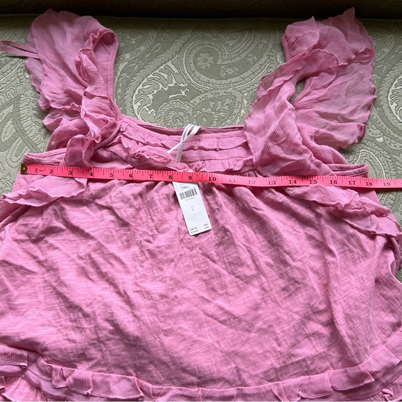 NWT Anthropologie Ruffled Flutter-Sleeve Top Size Large - Picture 3 of 12